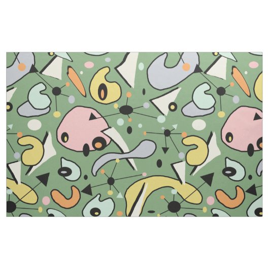 Moderne Mitte der 50er Jahre Atomic & Bio Formen Stoff (Fat Quarter (45,7 x 55,9 cm))