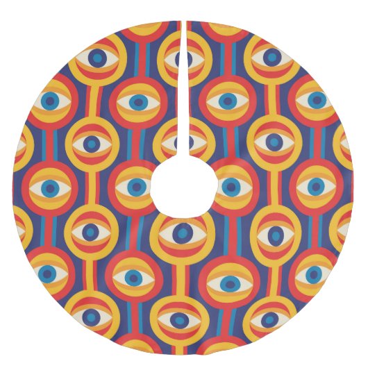 Moderne Mitte des Jahrhunderts: abstrakt geometris Polyester Weihnachtsbaumdecke (Vorderseite)