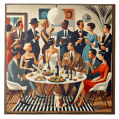 Moderne Mitte des Jahrhunderts Die Martini-Intelle Fliese (Vorderseite)