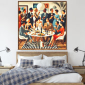 Moderne Mitte des Jahrhunderts Die Martini-Intelle Leinwanddruck (Insitu (Schlafzimmer))