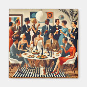 Moderne Mitte des Jahrhunderts Die Martini-Intelle Magnet (Vorne)