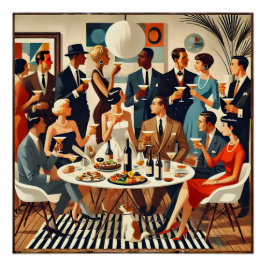 Moderne Mitte des Jahrhunderts Die Martini-Intelle Poster