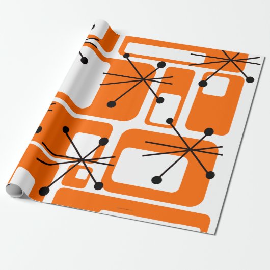 Moderne Mitte des Jahrhunderts Geschenkpapier (Ungerollt)