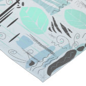 Moderne Mitte Jahrhundert Floral Abstrakter See Kurzer Tischläufer (Ecke)