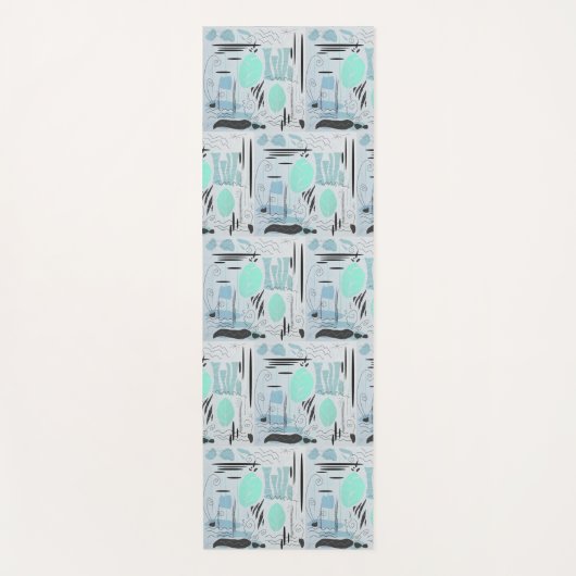 Moderne Mittelalterliche Blumenwelt Abstrakter See Yogamatte (Vorderseite)