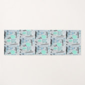 Moderne Mittelalterliche Blumenwelt Abstrakter See Yogamatte (Vorderseite (Horizontal))