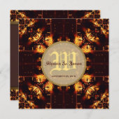 Moderne Mittelalterliche Feuermonographie Einladung (Vorne/Hinten)