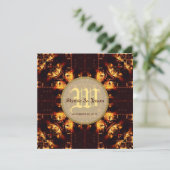 Moderne Mittelalterliche Feuermonographie Einladung (Stehend Vorderseite)