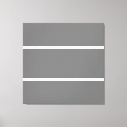 Moderne, mittelgraue, waagerechte Streifen Leinwanddruck (Vorderseite)