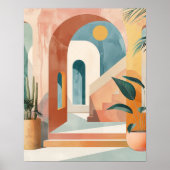 Moderne Mittelmeer-Boho-Bogen-Wandkunst Poster (Vorne)