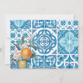 Moderne Mittelmeer-Limonenblaue Flachglasfliese Save The Date (Rückseite)