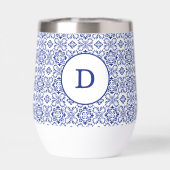 Moderne Mittelmeerblaue Mosaik-Hochzeit (Rückseite)