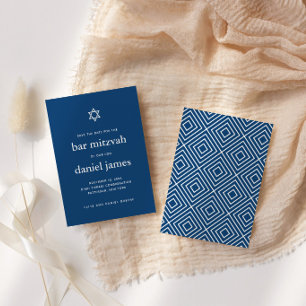 Moderne Mitzvah Davidstern Save-the-Date-Karte Kle Einladung