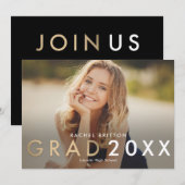 Moderne Mix Abschluss Ankündigung Einladung (Vorne/Hinten)