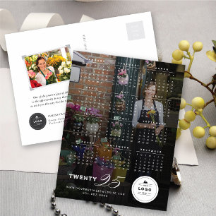 Moderne Mix Typografie 2025 Kalender Foto Neues Ja Feiertagspostkarte