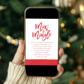 Moderne Mix- und Rot-Script-Feiertage Einladung