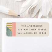 Moderne Mixed Stripes Holiday Rücksendeadresse (Insitu)