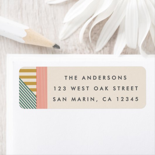 Moderne Mixed Stripes Holiday Rücksendeadresse (Insitu)