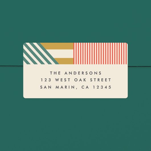 Moderne Mixed Stripes Holiday Rücksendeadresse Adressaufkleber