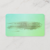 Moderne Mixer Blume Rose Gold Pinselstriche Grün Visitenkarte (Rückseite)