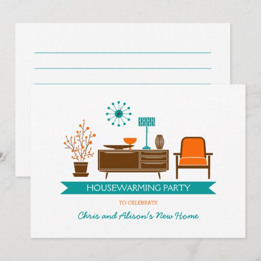 Moderne Möbelhousewarming-Party Einladung (Vorne/Hinten)