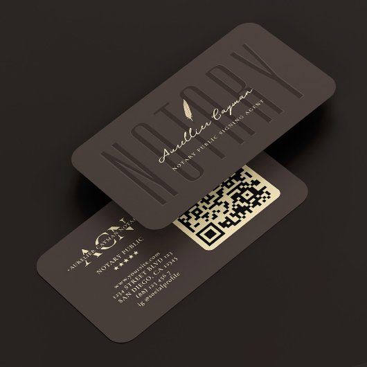 Moderne Mobile Notarin Quill Espresso Visitenkarte