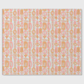 Moderne Mobilheime Rosa Orange Geschenkpapier (Flach)