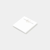 Moderne Mocha-Braun-Schrift-Monogramm Post-it Klebezettel (angewinkelt)