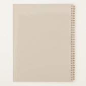 Moderne Mocha-Braun-Weiß-Schrift-Monogramm Planer (Rückseite)