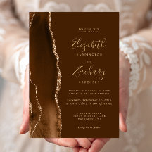 Moderne Mocha-Gold-Achat-Braune Hochzeit