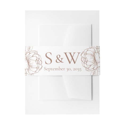 Moderne Mocha Mousse Boho Blumen Minimal Wedding Einladungsbanderole (Vorderseite Beispiel)
