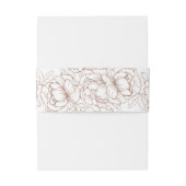Moderne Mocha Mousse Boho Blumen Minimal Wedding Einladungsbanderole (Rückseitenbeispiel)