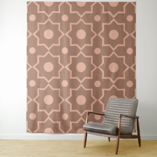 Moderne Mocha-Mousse-Staubrosa-Geometrieform Wandteppich