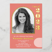 Moderne Mod Arch Foto Graduation Party Folieneinladung (Vorderseite)