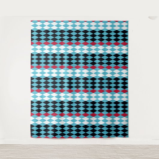 Moderne Mod Retro-Diamanten Harlequin 2 Wandteppich (Vorderseite)