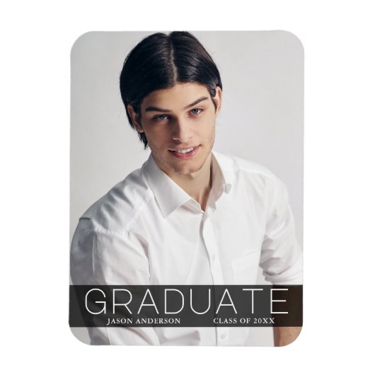 Moderne Mode 1 Foto Graduate Ankündigung Magnet (Vertikal)