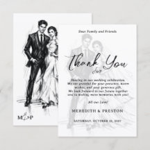 Moderne Mode-Kohlezeichnung Brautpaar-Hochzeit