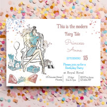 Moderne Mode Princess Royal Birthday Einladung