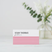 Moderne Mode | Red Lines Visitenkarte (Stehend Vorderseite)