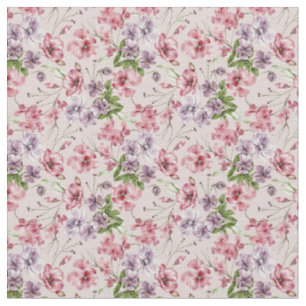 Moderne Modekunst Wasserfarben Blumen süß rosa Stoff