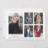 Moderne Modell Actor 5 Foto QR Code Back Comp Card Einladung (Vorderseite)