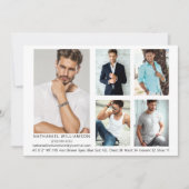 Moderne Modell Actor 5 Fotos QR Code Back Comp Car Einladung (Vorderseite)