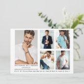 Moderne Modell Actor 5 Fotos QR Code Back Comp Car Einladung (Stehend Vorderseite)