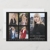 Moderne Modell-Schauspieler QR-Code Zurück 5 Foto Einladung (Vorderseite)