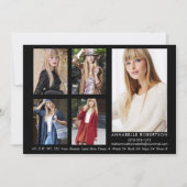 Moderne Modell- und Actor 6-Foto-Comp-Karte Einladung (Rückseite)