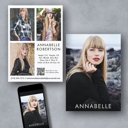 Moderne Modellierung 4 Foto QR Code Modell Comp Ca Einladung