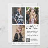 Moderne Modellierung 4 Foto QR Code Modell Comp Ca Einladung (Rückseite)
