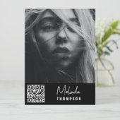 Moderne Modellierung Comp Card 5 Foto QR Code Schw Einladung (Stehend Vorderseite)