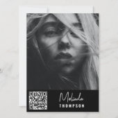 Moderne Modellierung Comp Card 5 Foto QR Code Schw Einladung (Vorderseite)