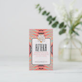 Moderne Modepasten Aztec Muster Business Card Visitenkarte (Stehend Vorderseite)